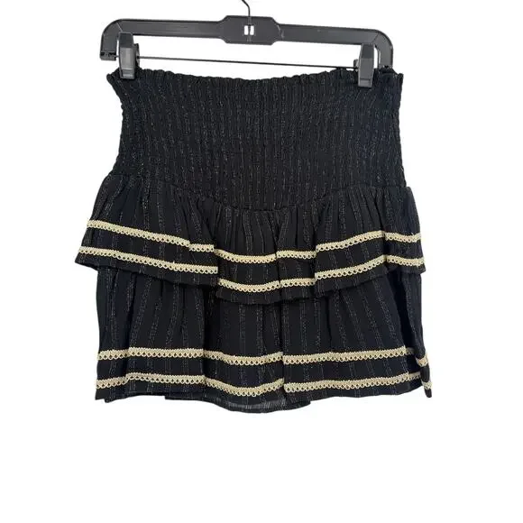 RAMY BROOK Skirt NEW Size S Havana Black Gold Mini $225